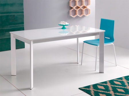 Стіл розкладний Zen Plus 140 + 40, bianco, ламінат bianco pietra