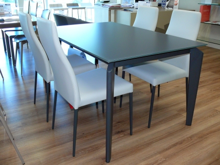 Стіл розкладний AKIL 140 +60, скло графіт