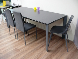 Стіл розкладний Diamante1, 160 + 60, grigio grafite,кераміка антрацит