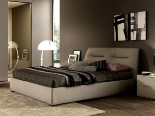 Ліжко Moon 180x200, тканина smart grigio chiaro 304, з підйомним механізмом