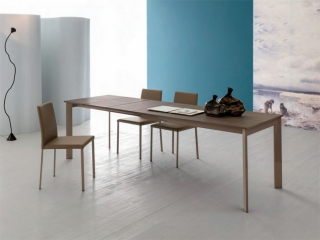 Стіл розкладний Zen Plus 140 + 40, creta, rovere grigio